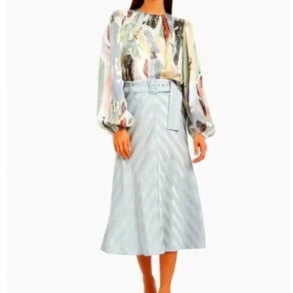 Intermix ISLA Belted Skirt Midi Skirt 2 NWT